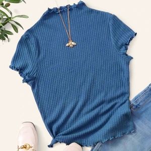 SHEIN neck textured tee
